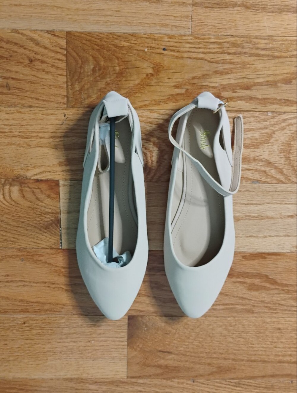 Pinky- Nude Ankle Strap Flats